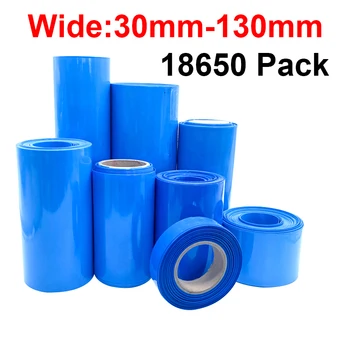 Lithium Batteri 18650 PVC krympestrømpe Rør Pack 30mm ~ 130 mm Bredde Isolert Film Wrap litium Case Cover Skin Shrinkable