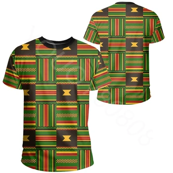Menn er Sommer Korte Ermer Casual Street 3D Trykt Short Sleeve-Afrika T-Skjorte - Ghana Grafisk Kent T-Skjorte