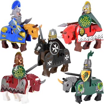 Middelalderens Tall Middelalderen Roma Kriger Golden Knight Hest Hawk Castle King Dragon Knights byggesteinene BricksToys gaver