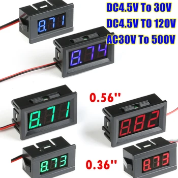 Mini Digitalt Voltmeter Tester DC 4.5 V til 30V Digitalt Voltmeter Spenning Panel Meter Rød/Blå/Grønn Electromobile Motorsykkel Bil