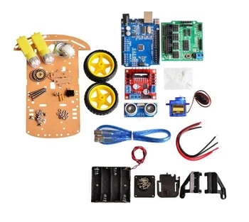 Nye Unngå sporing Motor Smart Robot Bilen Understell Kit Speed Encoder Batteri-Boksen 2WD Ultralyd-modulen For Arduino kit