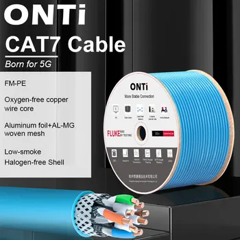 ONTi CAT7 Nettverk Kabel S/FTP 23AWG 4PR LSZH 10Gbps 600MHz Dobbelt Skjermet Oxygen-free Copper LSZH Støtter FTTH Ethernet-Kabel