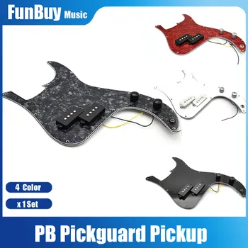 Pickguard Prewired PB Bass Gitar Pickguard Pickup med Knott Potter-Settet Kroppen Prosjektet Montering for Presisjon PB Bass Erstatning