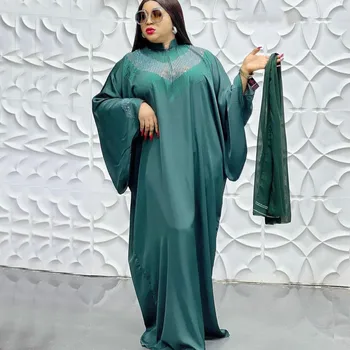 Pluss Størrelse Afrikanske Maxi Kjoler for Kvinner Tradisjonelle Dashiki Afrika Klær Elegant Dame Kveld Fest Kjole Muslimske Kirken Kjole