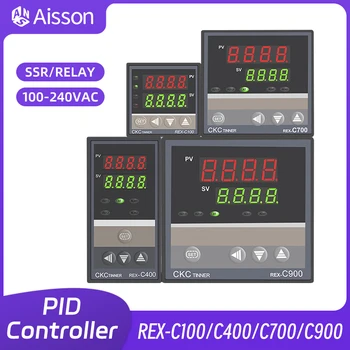 REX-C100 PID Temperatur Kontroller Digitale Display Termostat SSR Relé Utgang REX C400 C700 C900 110V-220VAC K K E J PT100 CU50