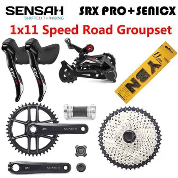 SENSAH SRX PRO 1x11 Hastighet 11s Road Sykkel Groupset STI R/L Girspak Bak Derailleurs GR3 Kranksett Kassett Grus-Sykler Cyclo-Cross