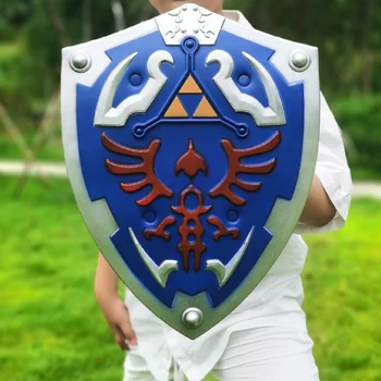 Serdas Hylian Shield Cosplay Pust av Villmarken Link Våpen PU-Film Rekvisitter Leker Gummi Shield Dekorative Leker