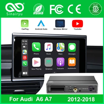 Sinairyu Trådløs Auto Smart Boks For Audi A6 A7 S6 S7 RMC 2011-2018 Støtte Carplay Android Auto Connect Mirrorlink IOS 14 15 16