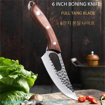 Slakter Kniv Profesjonell Kokk Kniv Japansk Rustfritt Stål Med Håndlaget Smidd Boning Kniver Serbiske Hugge Kniven Cleaver