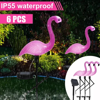 Solar Flamingo Plen Lys Hage Lys Utendørs Vanntett Rosa Flamingo Lys Landskap Belysning LED Hage Bryllup Dekor