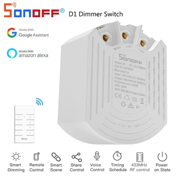 SONOFF D1 Wi-fi Smart Dimmer Bryter DIY Smart Home Mini-Bryteren Modul Justere Lys Lysstyrke Arbeid Med eWeLink APP Google Hjem
