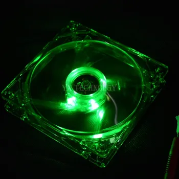 SZYTF 1PCS PC-Vifte Tilfelle kjølevifte Enhet Fan 8025 8cm Med Grønt LED-Lys kabinettviften 80 * 80 * 25