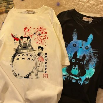Totoro Studio Ghibli Kvinner ' s T-skjorte Anime T-Skjorte Karikaturtegning Utskrifter t-skjorte Kawaii Klær for Kvinner Søte Tees kortermet Topp