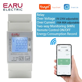 Tuya Wi-fi Zigbee 110 V 220 V-80A Smart Enkelt Fase To-veis Toveis Energi Meter Timer Strømforbruk Overvåke KWh-Måleren