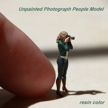 Umalt Fotografere Mennesker Modell Skala 1:87 1:64 Miniatyr Figur Harpiks Materiale Diy Sand Tabell Scene Layout Diorama Kit 1Pcs
