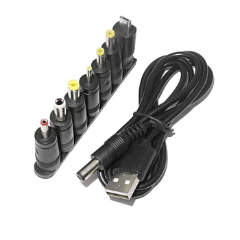 USB DC-strømkabelen 5.5 * 2,1 mm Jack 5V Lader Ledningen med 7 Connector-Adapter for CCTV Kameraer HUB Splitter LED-Lys-TV-Boks