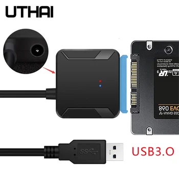 UTHAI T39 HDD-Adapter Enkelt Harddisk Kabel USB til SATA 5Gbps USB 3.0 til SATA3 2.5/3.5 Harddisk Lesing IPFS Adapter Kabel