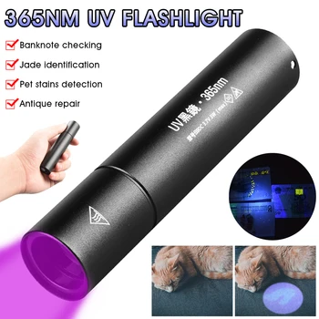UV Lykt Sort Lys Oppladbare 365nm Ultrafiolett Håndholdt Lykt Bærbare For Detektor For Hunden Urin Pet Flekker Bed Bug