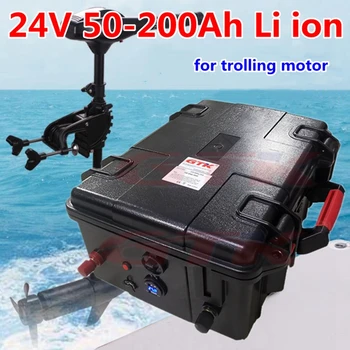Vanntett IP67 24V 50Ah 60Ah 80Ah 100Ah 120 ah 150Ah 200Ah Lithium, Li-Ion-Batteri 24v For Trolling Motor+10A Lader