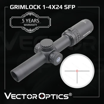 Vektor Optikk Grimlock 1-4x24 SFP LPVO Riflescope Med Etset Glass Opplyst Reticle Bredt synsfelt For AR 15 .308 20GA
