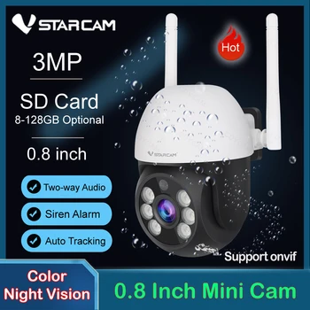 Vstarcam CS661 Mini 3MP Wi-fi Kamera Utendørs Menneskelig Deteksjon Video-Overvåking To Måten Snakke Farge Night Vision Dual-antenne Cam