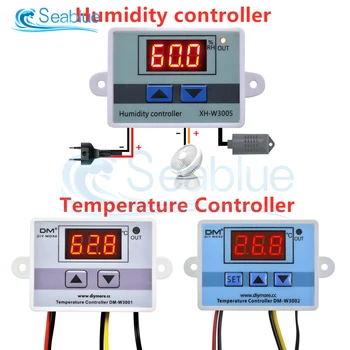 W3005 12V 24V AC 110-220V LED Digital Temperatur Fuktighet Kontrolleren Termostat Termometer Hygrometer For Akvarium Inkubator
