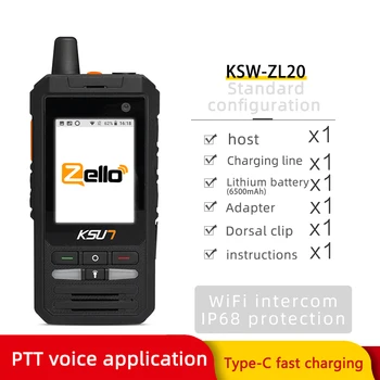 Walkie Talkie Telefonen Zello APP 4G Nettverk Mobile Radio 100 Km Lang Rekkevidde Håndholdt Smarttelefon Wi-fi Kamera GPS-Skjerm Android