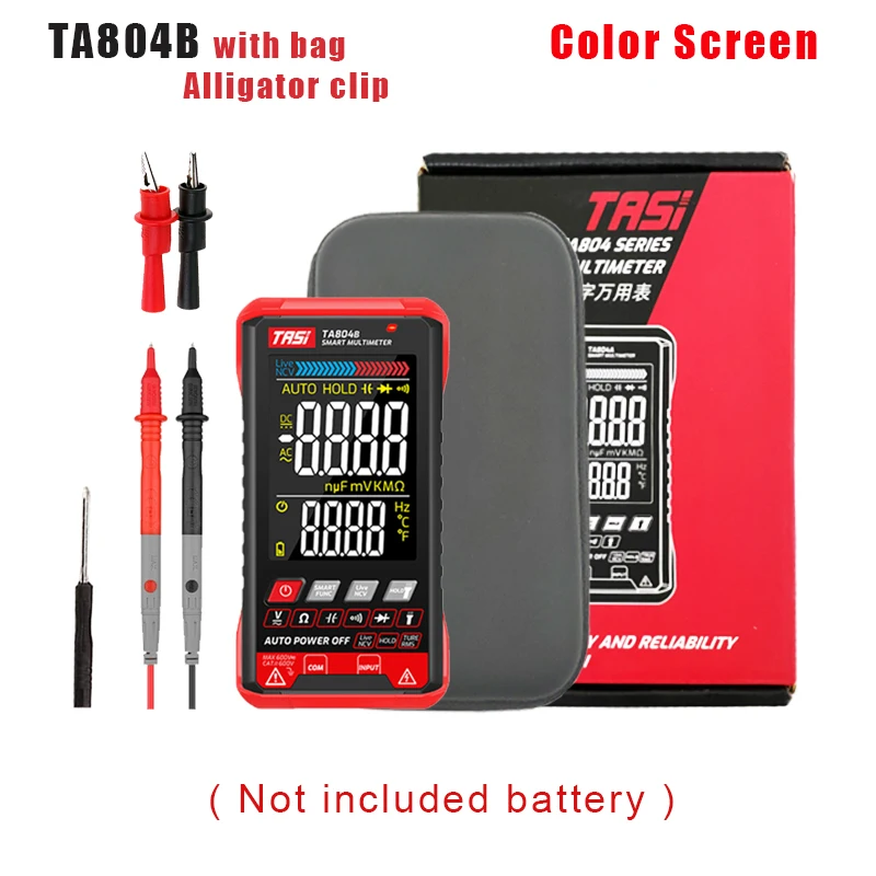 TASI TA804A/B Digitalt Multimeter Auto Tester Multimeters HD Color Skjermen Ultrathin Intelligent OHM NCV DC/AC-Spenning Meter0