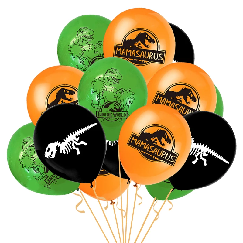 10Pcs Dinosaur Partiet Ballonger for Gutter Birthday Party Jura Verden Jungelen Dyr Latex Baller Dekorasjon Baby Shower Barna Leke0