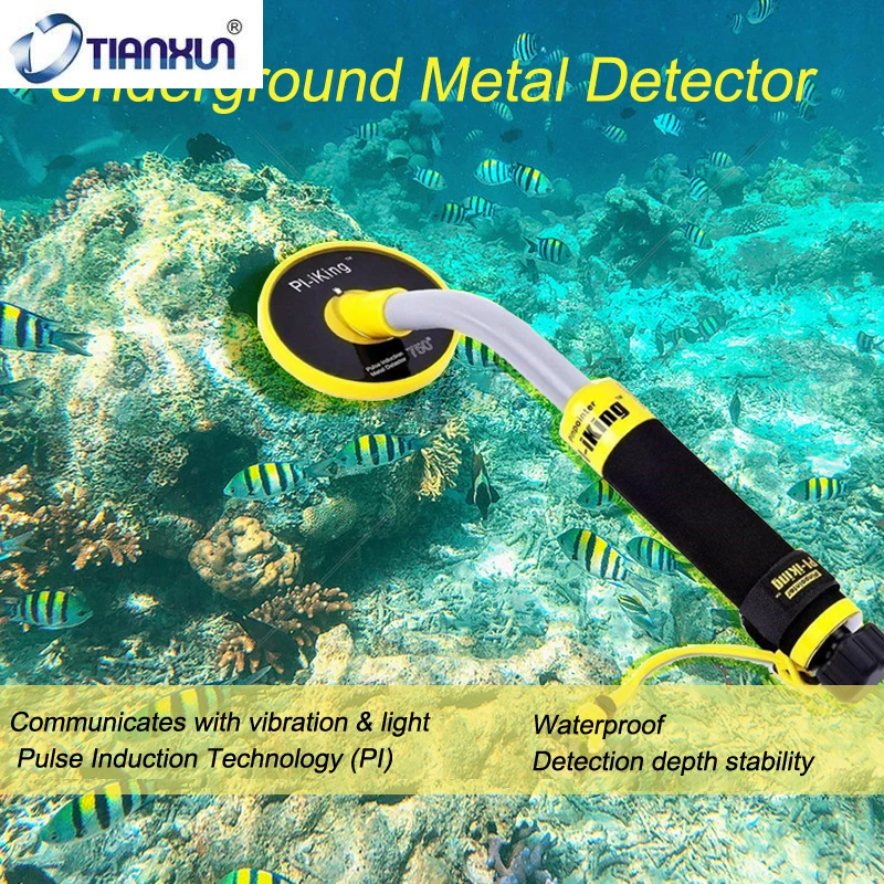 TIANXUN 30 meter under vann metalldetektor PI-iking 750 Pinpointer Induksjon Vibrator Detektor pinpoint med LED-Lys når du Oppdager0