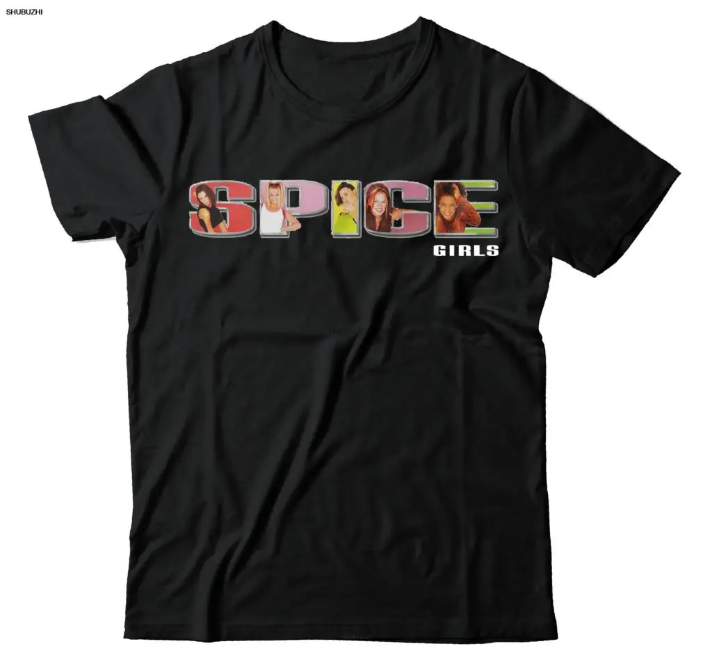 Spice Girls-Logoen Tour Gratis UK Levering Unisex Sort T-Skjorte WSN104 menn t-skjorte fashion-t-skjorte for menn bomull, merke teeshirt0