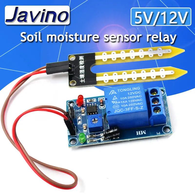 Kapasitiv Jord Fuktighet Sensor Modul / Jord Fuktighet Digitale Display Relestyring Modulen Automatisk Vanning For Arduino0