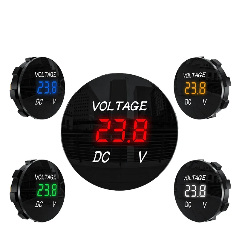 DC 5V-48V LED digital sirkulær voltmeter Overvåke Ammeter Auto motorsykkel spenning og strøm-måleren Detektor tester Monitor panel0