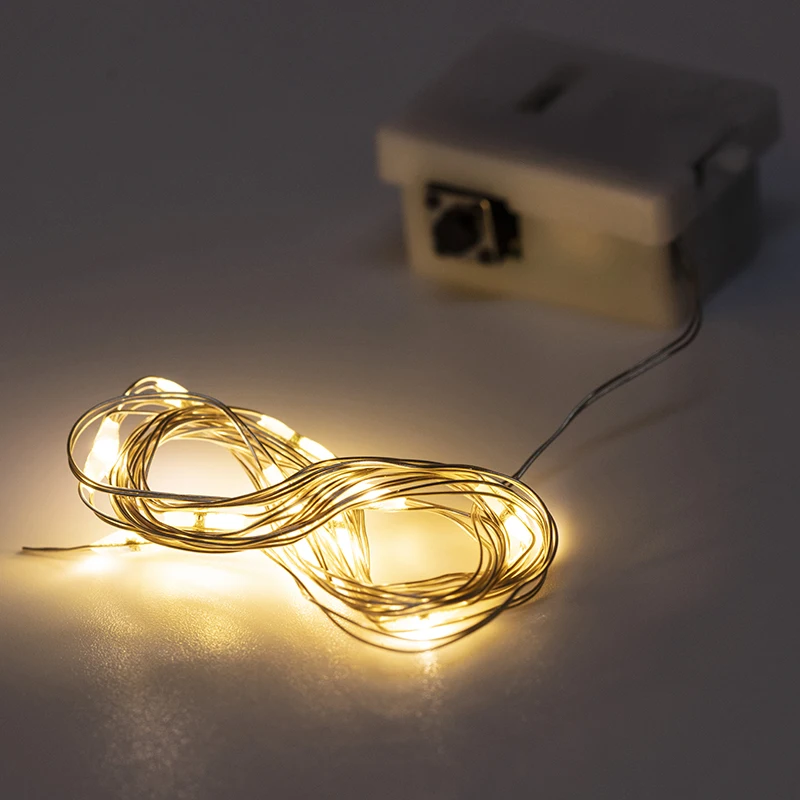 50/100cm Fairy Lys LED Kobber Wire Streng Lys Utendørs Garland Bryllup Lys For Hjem Jul Garden Holiday Dekorasjon1