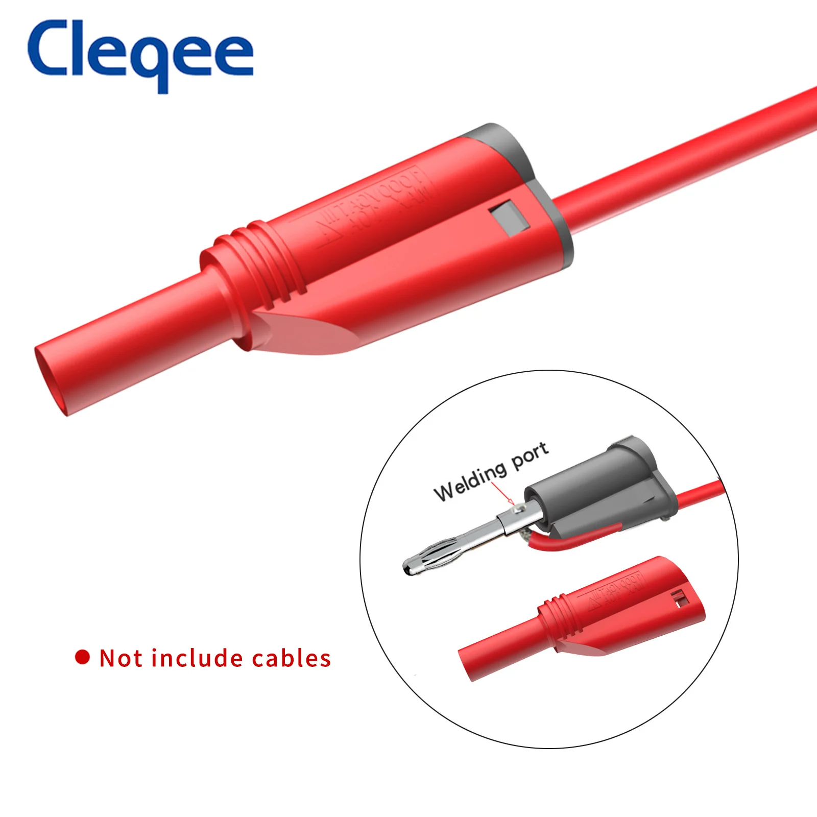 Cleqee P1050-1 Multimater Silikon Test Føre 4mm Banana Plug Myk Kabel Trygt kan Stables Mannlige Plug 1M Wire1