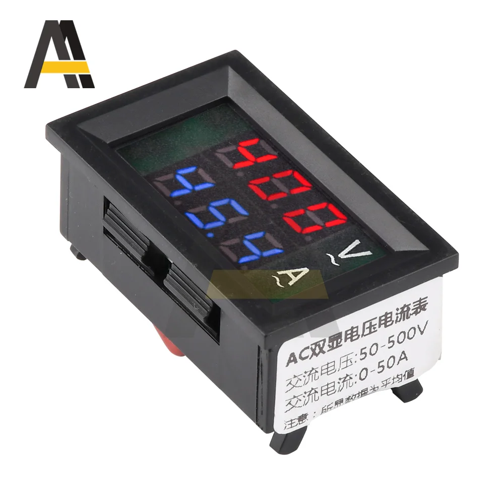 AC50-500V 10A 50A 100A LED Digital Spenning Strøm-Måleren med Transformator AC-Spenning Meter Amperemeter1