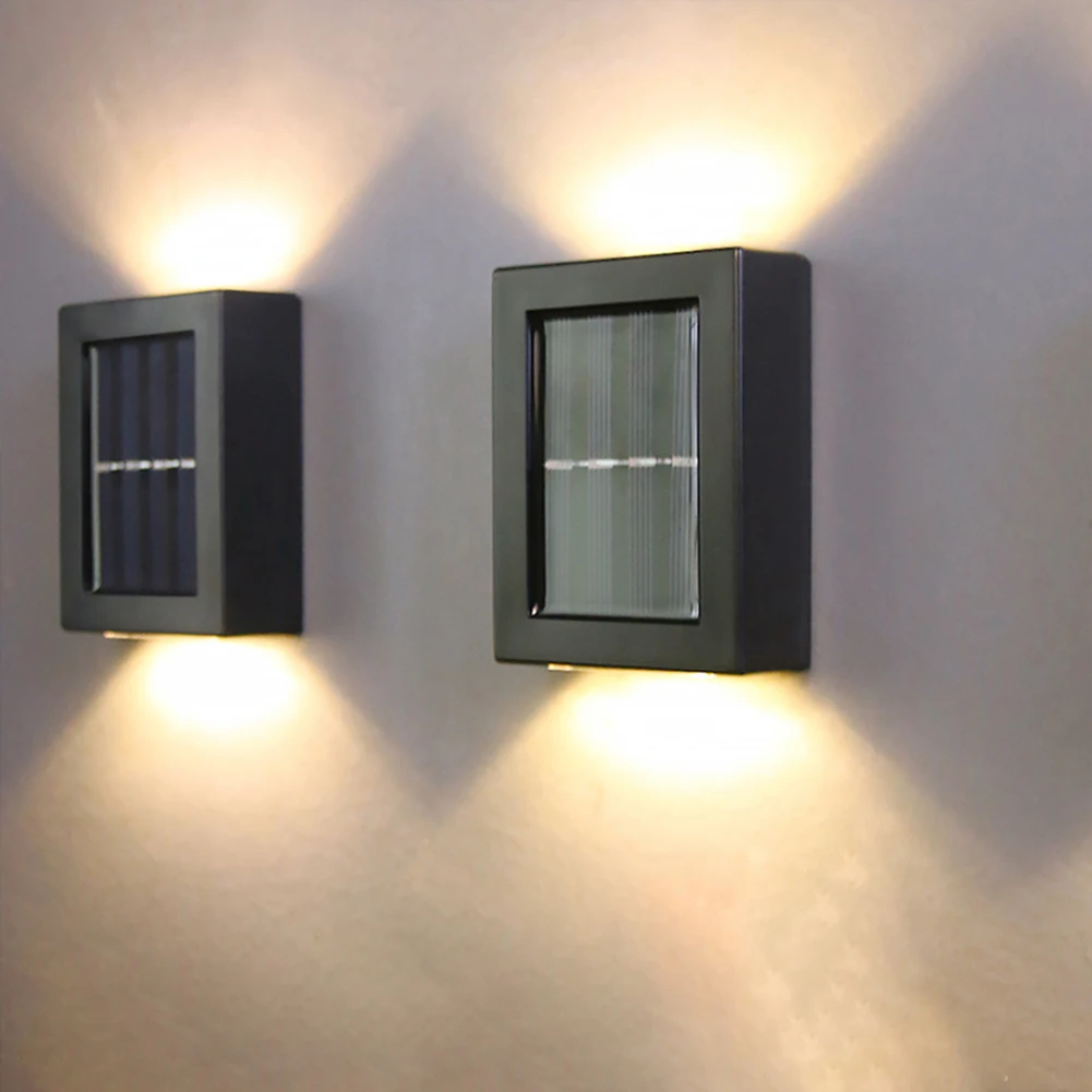 2stk Nordic Solar LED Lys Utendørs Solar Lamp Veggmontert Solenergi Drevet Sollys Street Light-Spotlights For Garden Decoration1