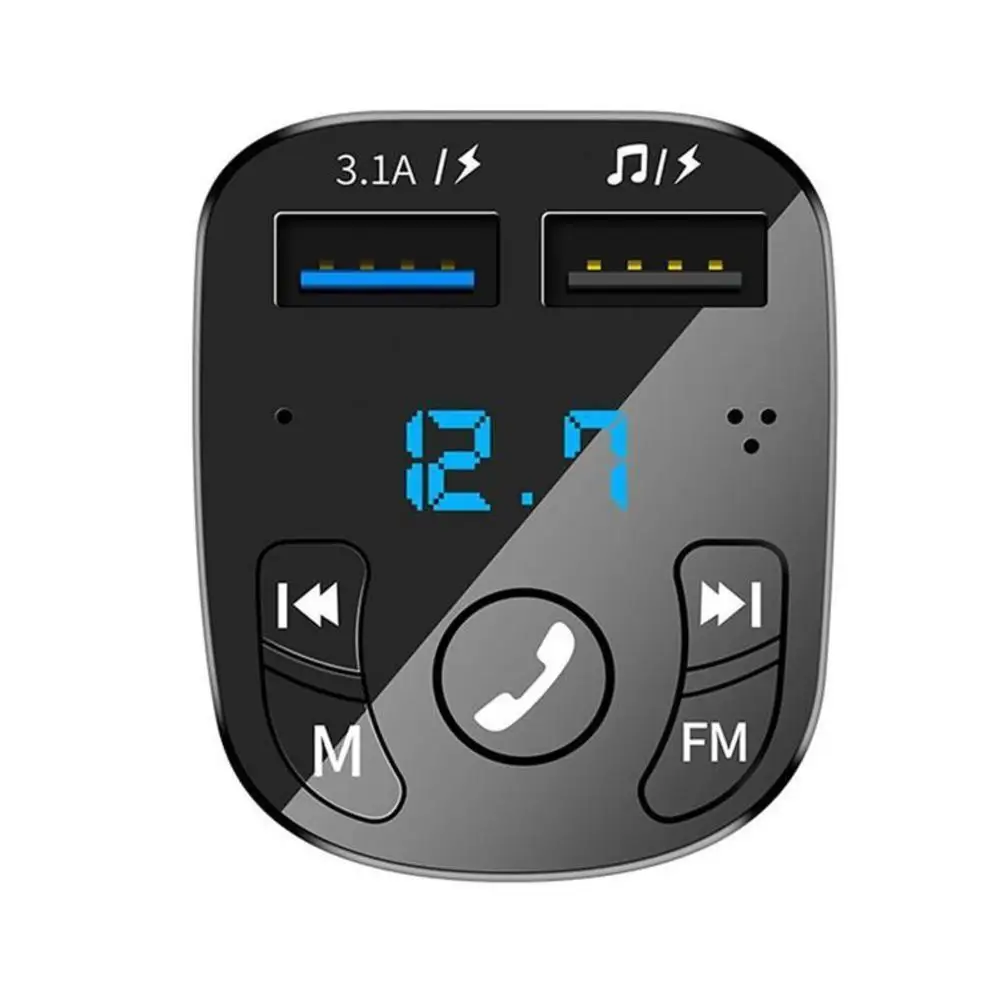 1pcs Bil Bluetooth 5.0 FM-Senderen Rask USB Type C Bil Lader Fargerike bilmonteringssett for Håndfri bruk Mp3-Spiller som Støtter TF-Kort B1