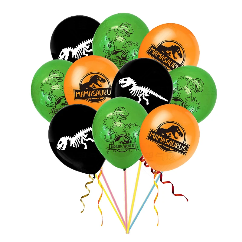 10Pcs Dinosaur Partiet Ballonger for Gutter Birthday Party Jura Verden Jungelen Dyr Latex Baller Dekorasjon Baby Shower Barna Leke2
