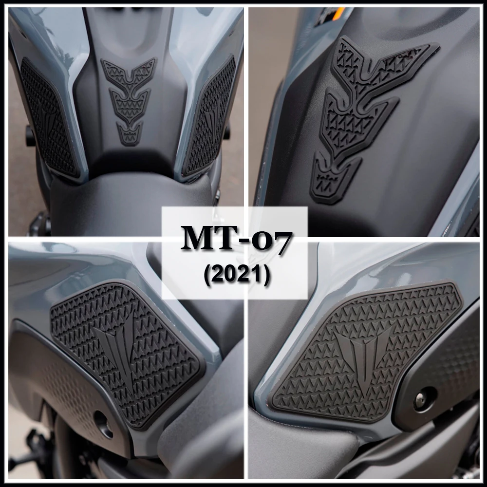 Motorsykkel Non-slip Side Drivstoff Tank Klistremerker 2021 FOR YAMAHA MT07 MT-07 MT 07 Vanntett Pad Gummi Klistremerke2