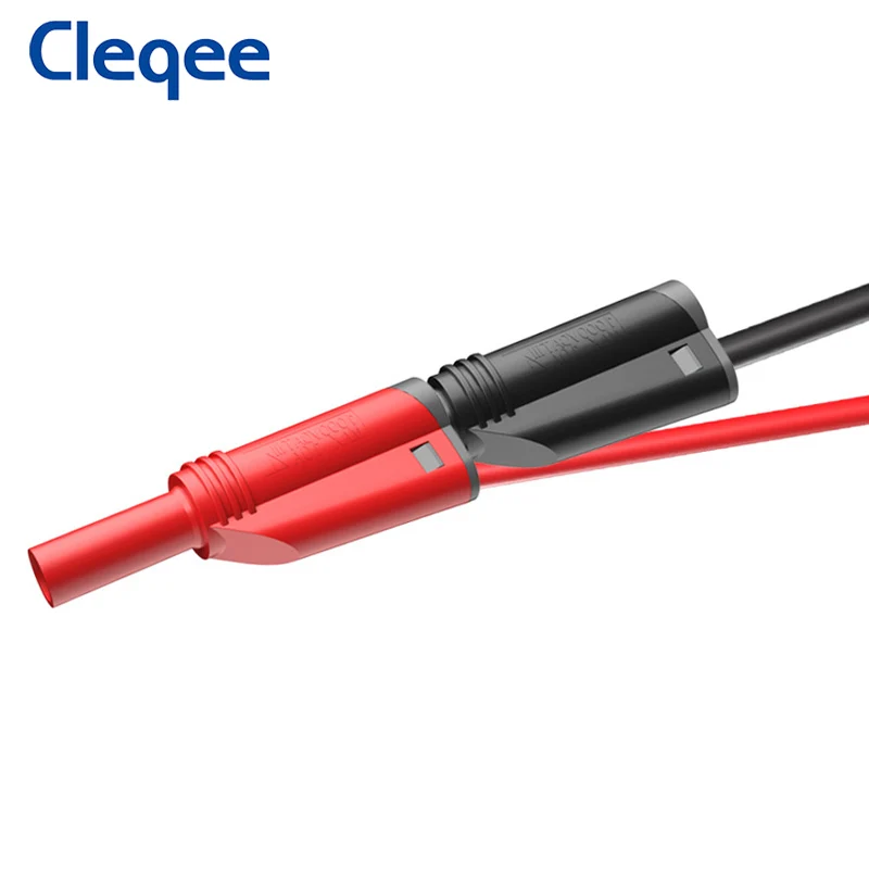 Cleqee P1050-1 Multimater Silikon Test Føre 4mm Banana Plug Myk Kabel Trygt kan Stables Mannlige Plug 1M Wire2