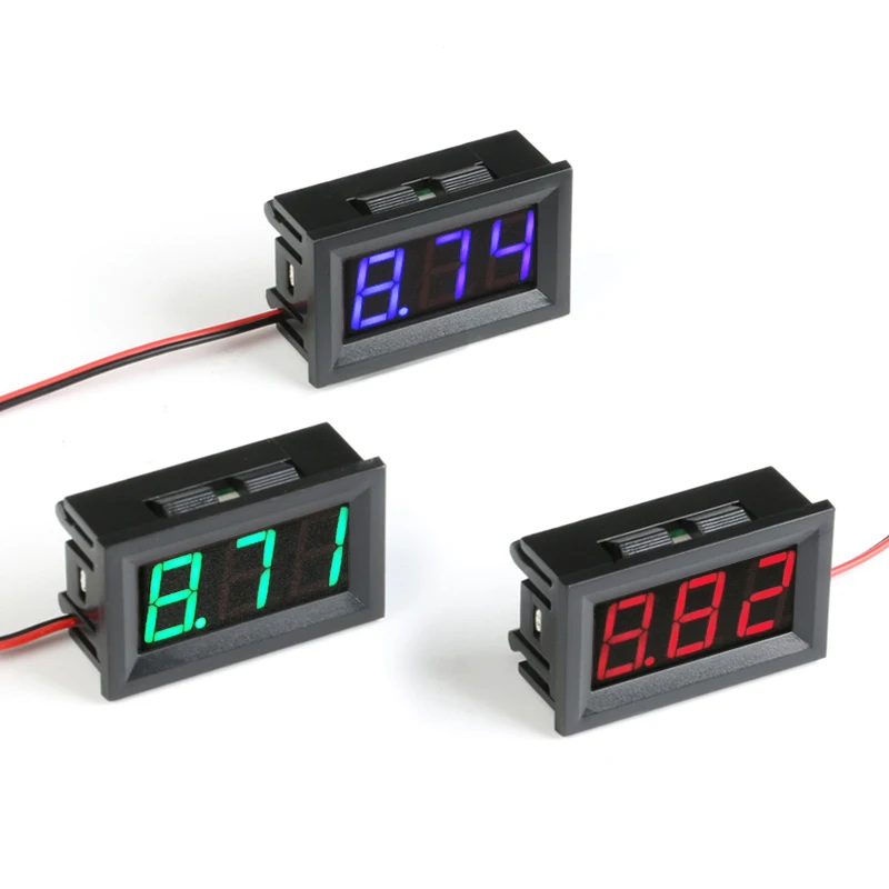 Mini Digitalt Voltmeter Tester DC 4.5 V til 30V Digitalt Voltmeter Spenning Panel Meter Rød/Blå/Grønn Electromobile Motorsykkel Bil2