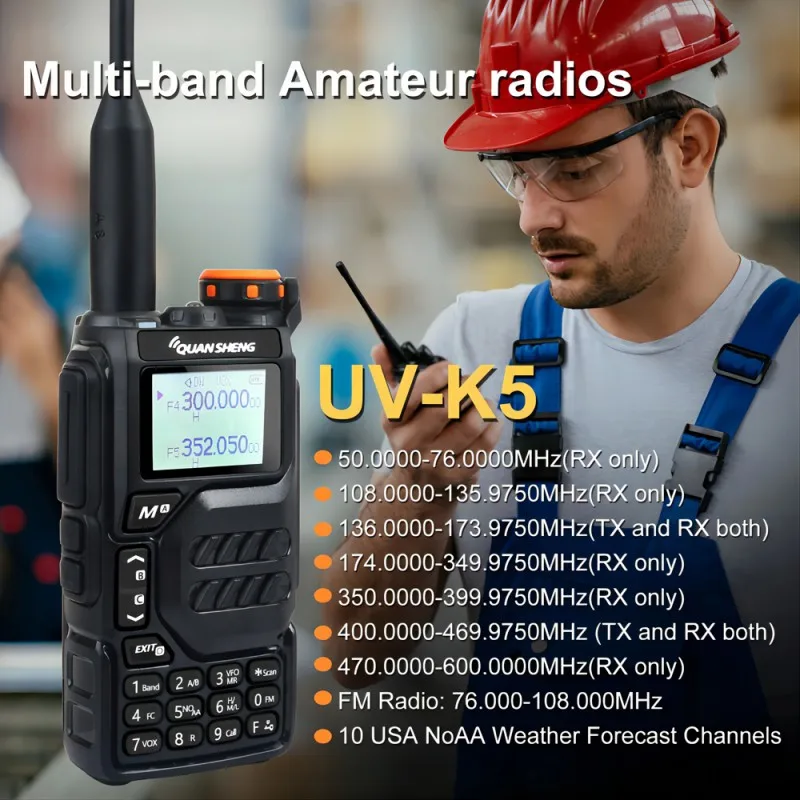 Quansheng UV-K5 Walkie Talkie Bærbar Radio UHF VHF Am Fm toveis Radio 128 Channel Gratis TPYE-C-Kabel Skinke Trådløs Lang Rekkevidde2