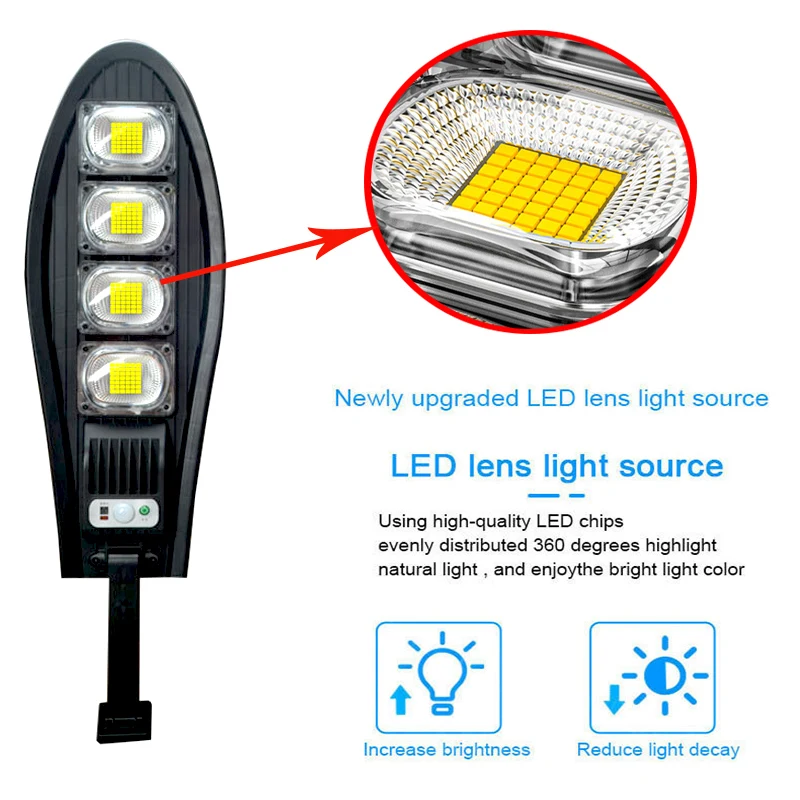1000000 Lumen Solar LED-Lys Utendørs Belysning 500W 2000W 3000W Street Lampe med Fjernkontroll Vanntett Hage Solar vegglampe2