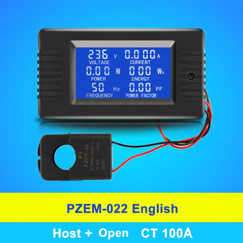 PZEM-022 100A Batteri Tester DC Spenning Strøm Kapasitet Meter engelsk /russisk /engelsk Tekst For Elektrisk Verktøy2