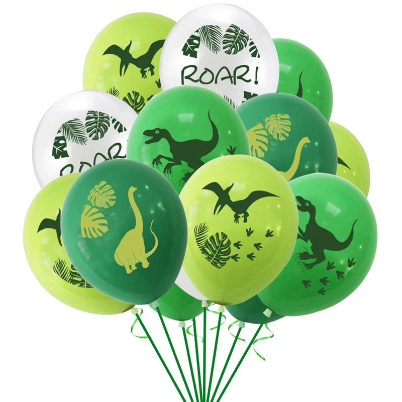 10Pcs Dinosaur Partiet Ballonger for Gutter Birthday Party Jura Verden Jungelen Dyr Latex Baller Dekorasjon Baby Shower Barna Leke3