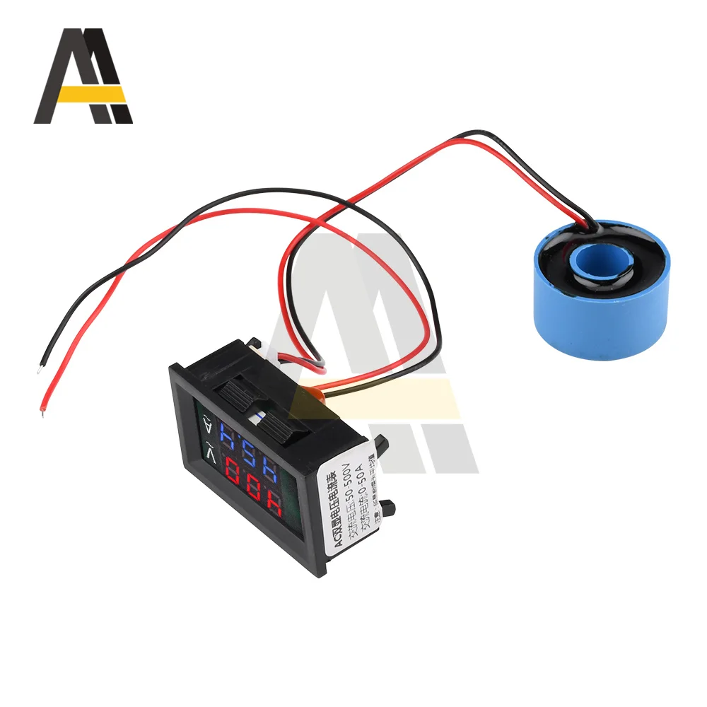 AC50-500V 10A 50A 100A LED Digital Spenning Strøm-Måleren med Transformator AC-Spenning Meter Amperemeter3