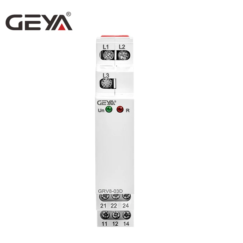 Gratis Frakt GEYA GRV8-03 Spenning Overvåking Stafett Fase Rekkefølge og Fase Svikt Beskyttelse Stafett 8A 10A 1SPDT 2SPDT3