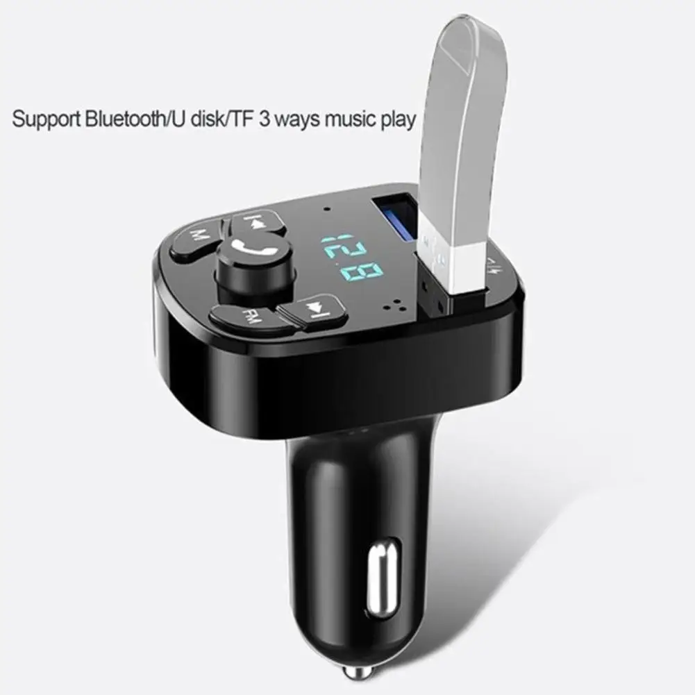 1pcs Bil Bluetooth 5.0 FM-Senderen Rask USB Type C Bil Lader Fargerike bilmonteringssett for Håndfri bruk Mp3-Spiller som Støtter TF-Kort B3