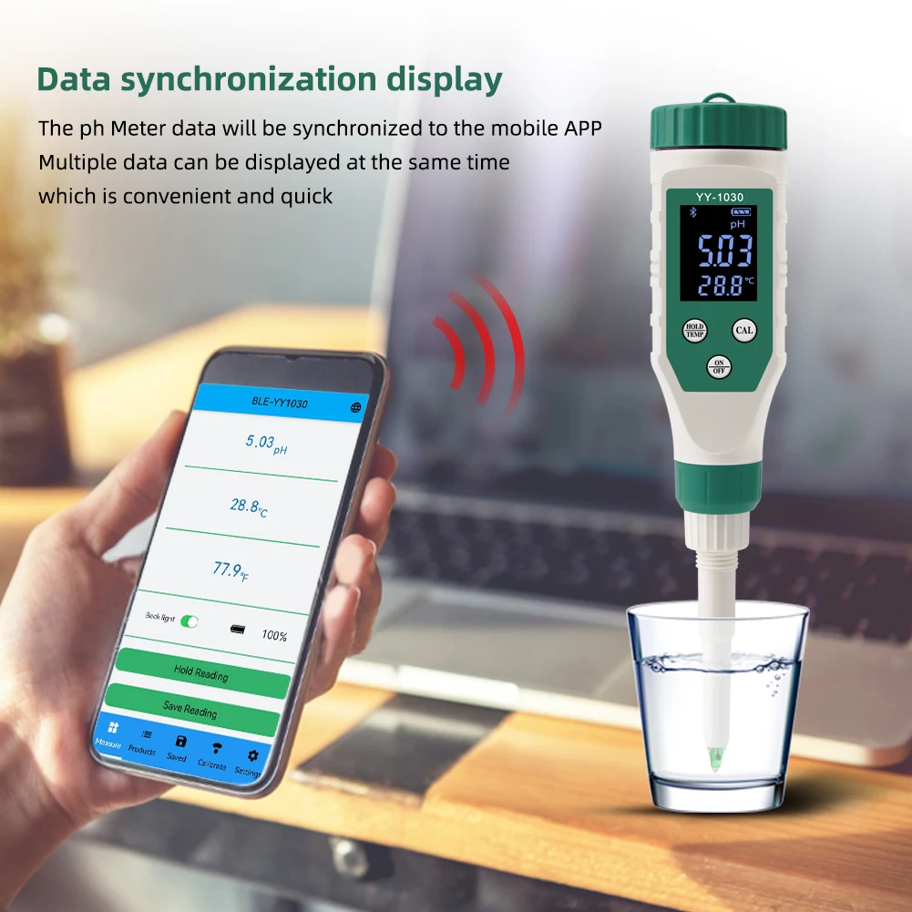 Digital Bluetooth Mat PH-Meter 0.00~14.00 Høy Nøyaktighet Sensor Smart Temp Surhet Tester for Brygging Frukt, Ost, Kjøtt Canning3